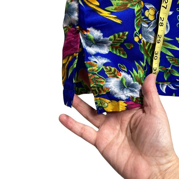 Island Shirtworks Men's Shirt, Size Large, Hawaiian Tropical Birds White Lotus - Picture 8 of 9